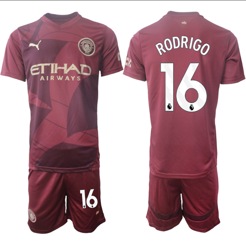 Men 2024-2025 Club Manchester City away red #16 Soccer Jersey->manchester city jersey->Soccer Club Jersey